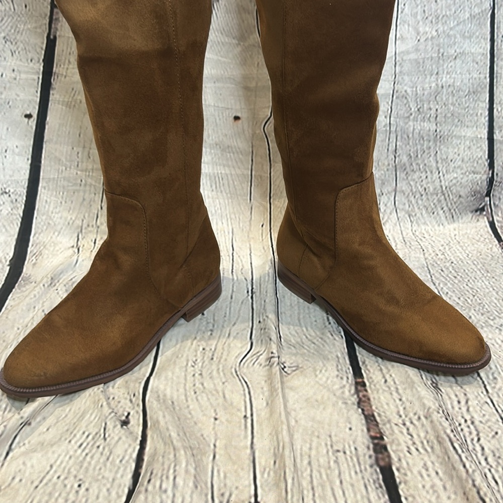 J. Crew Troy Brown Faux Suede Brown Over-the-Knee Boots Size 7.5 - Picture 10 of 16